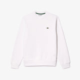 Lacoste Brushed Fleece Jogger Sweatshirt in White