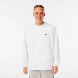 Lacoste Brushed Fleece Jogger Sweatshirt in White