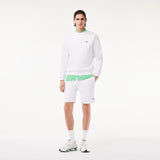 Lacoste Brushed Fleece Jogger Sweatshirt in White