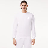 Lacoste Brushed Fleece Jogger Sweatshirt in White