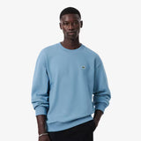 Lacoste Cotton Fleece Sweatshirt In Grayish Blue