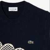 Lacoste Cotton Jacquard Sweater Vest In Noir