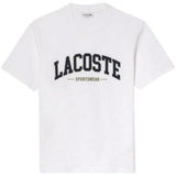 Lacoste Cotton Logo Bianco Nero In White