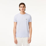 Lacoste Crew Neck Pima Cotton Jersey T-Shirt in Light Blue