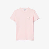 Lacoste Crew Neck Pima Cotton Jersey T-Shirt in Light Pink