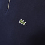Lacoste Half Zip Logo Sweatshirt In Navy