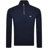 Lacoste Half Zip Logo Sweatshirt In Navy