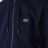 Lacoste Kangaroo Pocket Fleece Zipped Sweatshirt Navy