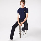 Lacoste Men's Crew Neck Pima Cotton Jersey T-shirt in Navy
