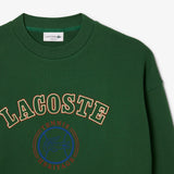 Lacoste Men's Heritage Embroidery Fleece Sweatshirt In Pine Green