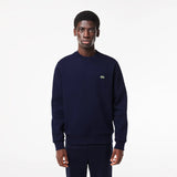 Lacoste Organic Brushed Cotton Sweatshirt in Navy