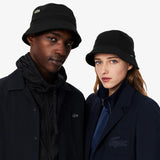Lacoste Piqué Unisex Bucket Hat Unisex In Black