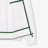 Lacoste Recycled Fiber Zipped Sport Sweatshirt in White Z92