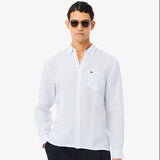 Lacoste Regular Fit Striped Linen Shirt White/Blue