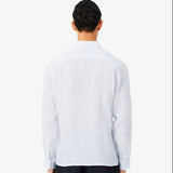 Lacoste Regular Fit Striped Linen Shirt White/Blue