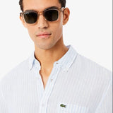 Lacoste Regular Fit Striped Linen Shirt White/Blue