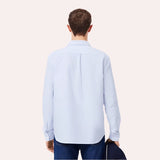 Lacoste Regular Fit Striped Oxford Shirt In Sky Blue