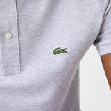 Lacoste Ribbed Collar Polo in Grey Chine