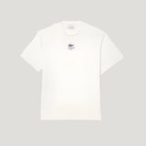 Lacoste Signature Print Cotton T-shirt Unisex In White