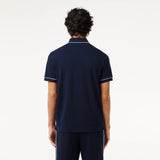 Lacoste Smart Paris Stretch Cotton Contrast Trim Polo Shirt in Midnight Blue 166