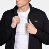 Lacoste Sport Black Full Zip Cotton Blend Fleece Sweatshirt Black