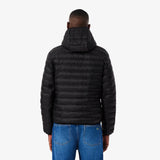 Lacoste Water-Repellent Quilted Puffed Jacket In Black
