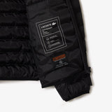 Lacoste Water-Repellent Quilted Puffed Jacket In Black