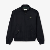 Lacoste Water-Repellent Twill Harrington Jacket in Navy Blue