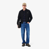 Lacoste Water-Repellent Twill Harrington Jacket in Navy Blue