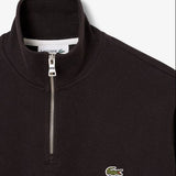 Lacoste Zip-Up High Neck Interlock Sweatshirt Brown