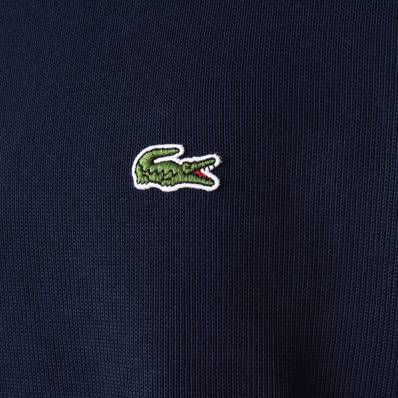 Lacoste Zippered Stand-Up Collar Cotton Sweatshirt in Navy