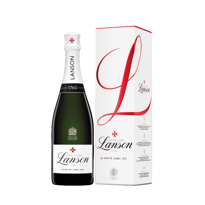 Lanson White Label Sec with Gift Box 75cl