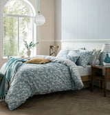 Laura Ashley Cariad Spray King Quilt Set Newport Blue 230cm x 220cm
