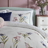 Laura Ashley Hawling Irises Double Duvet Cover Set In Grape Purple