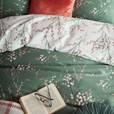 Laura Ashley Pussy Willow Double Duvet Set In Fern Green