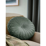 Laura Ashley Green Velvet Fern Round Rosanna Cushion