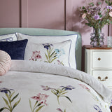 Laura Ashley Hawling Irises King Duvet Cover Set In Grape Purple