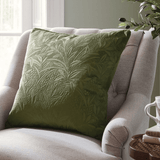 Laura Ashley Barley Embossed Cushion In Olive Green