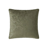 Laura Ashley Barley Embossed Cushion In Olive Green