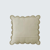 Laura Ashley Brady Velvet Scallop Cushion In Dove Grey