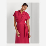 Lauren Ralph Lauren Belted Crepe Dress