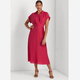 Lauren Ralph Lauren Belted Crepe Dress