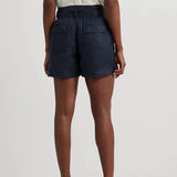 Lauren Ralph Lauren Belted Linen Short In Navy