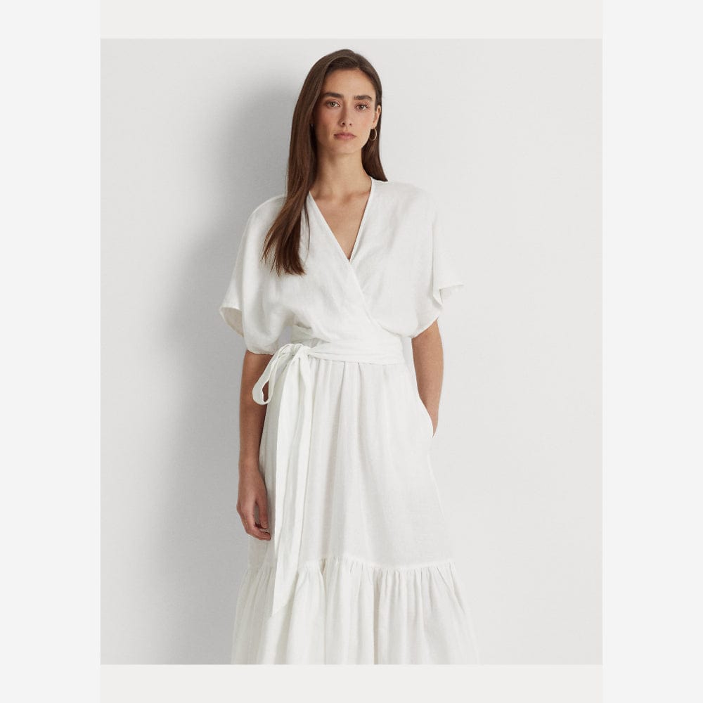 Lauren Ralph Lauren Belted Linen Wrap-Style Dress Lauren Ralph Lauren Belted Linen Wrap-Style Dress
