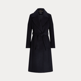 Lauren Ralph Lauren Belted Wool-blend Wrap Coat In Regal Navy