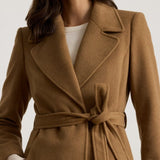 Lauren Ralph Lauren Belted Wool-Blend Wrap Coat In Vicuna