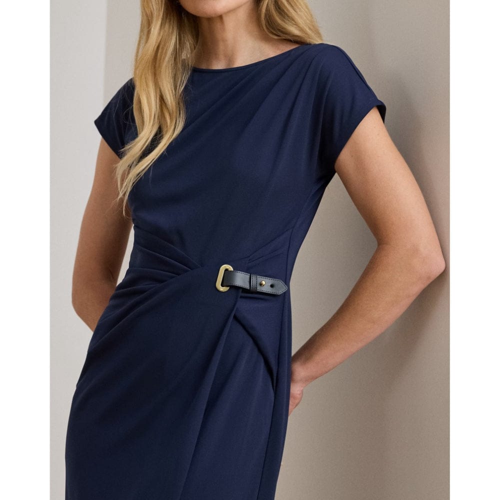 Lauren Ralph Lauren Buckle-Trim Stretch Jersey Dress In Navy Lauren Ralph Lauren Buckle-Trim Stretch Jersey Dress In Navy