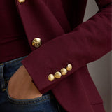 Lauren Ralph Lauren Bullion Jacquard Blazer In Dark Garnet