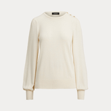 Lauren Ralph Lauren Button-Trim Puff-Sleeve Jumper
