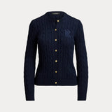 Lauren Ralph Lauren Cable-Knit Cotton-Blend Cardigan In Navy